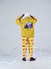 yellow print pants